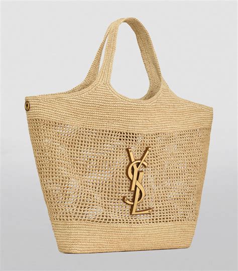 sac raphia saint laurent|saint laurent raffia tote.